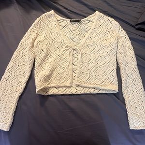 The Limited tie front cropped knit sweater